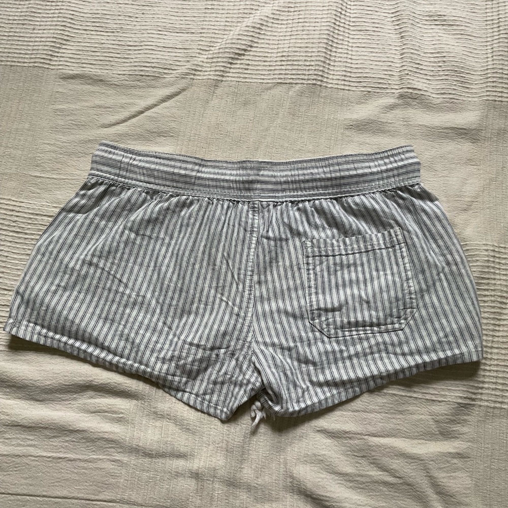Cotton Striped Elastic Drawstring Shorts - Picture 2 of 5